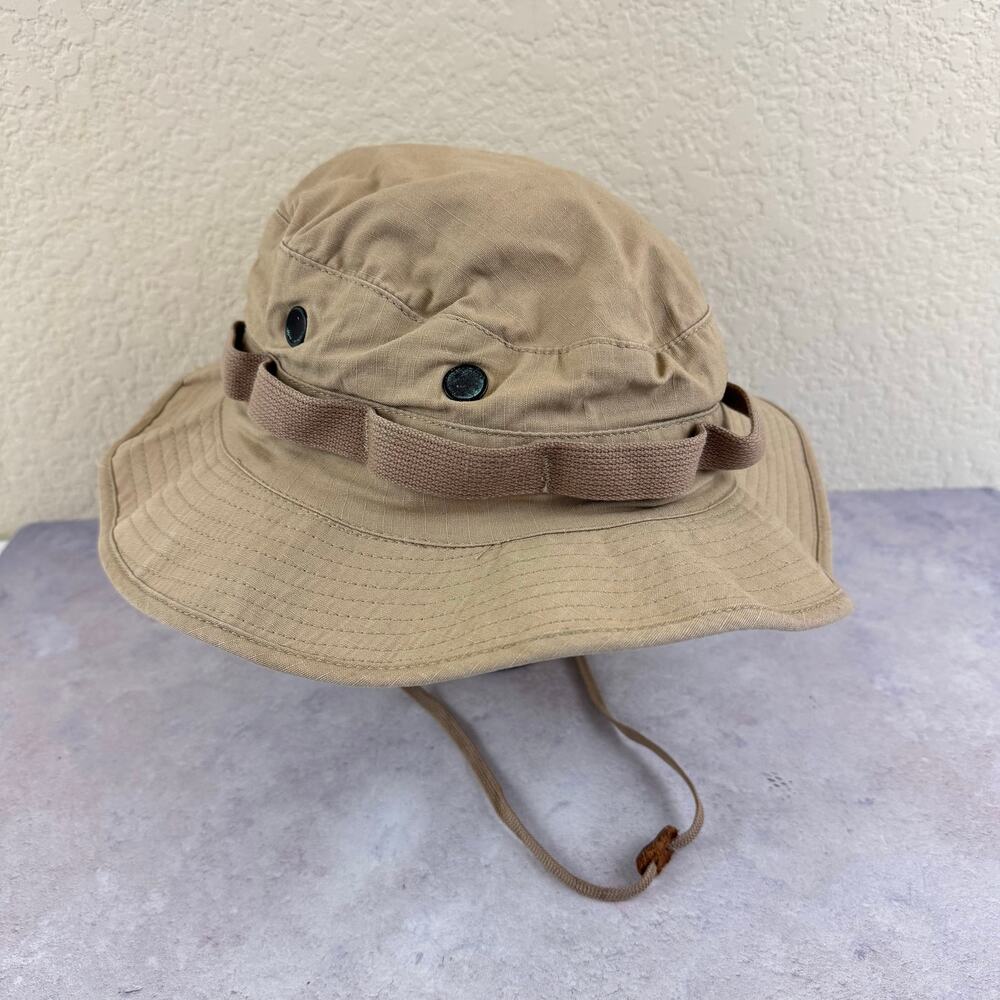 Tru Spec Boonie Hat Sun Hot Weather Type II Fishing Khaki Rip Stop Size 7 3/4